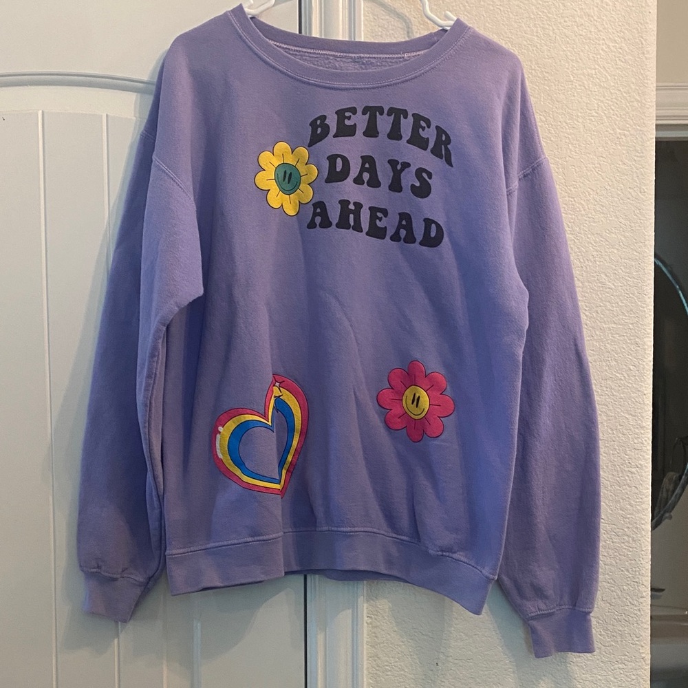 Pacsun Purple Graphic Women's Sweater, Sz S